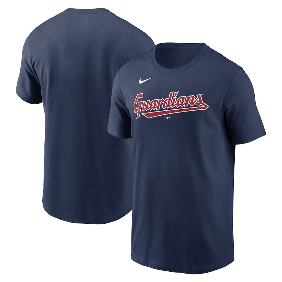 Men's Cleveland Guardians Nike Navy Wordmark T-Shirt Men's Cleveland Guardians Nike Navy Wordmark T-Shirt