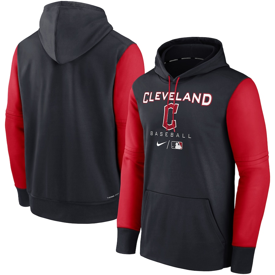 Men's Cleveland Guardians Nike Navy/Red Authentic Collection Performance Hoodie Men's Cleveland Guardians Nike Navy/Red Authentic Collection Performance Hoodie