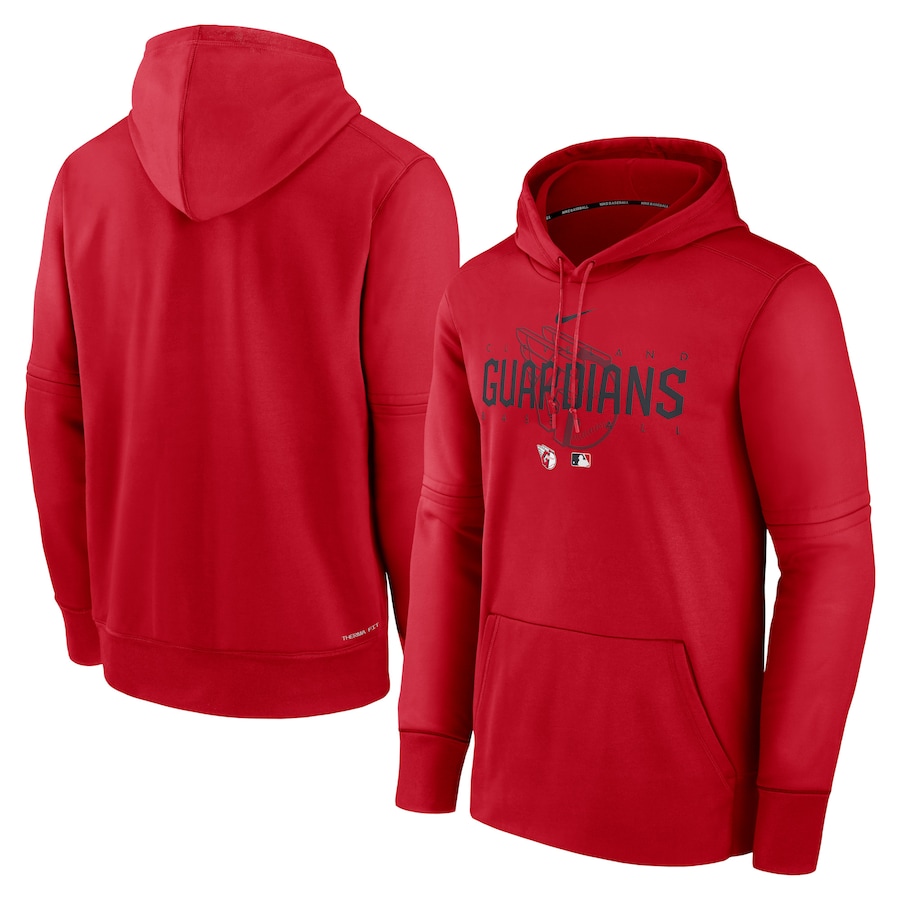 Men's Cleveland Guardians Nike Red Authentic Collection Pregame Performance Pullover Hoodie Men's Cleveland Guardians Nike Red Authentic Collection Pregame Performance Pullover Hoodie