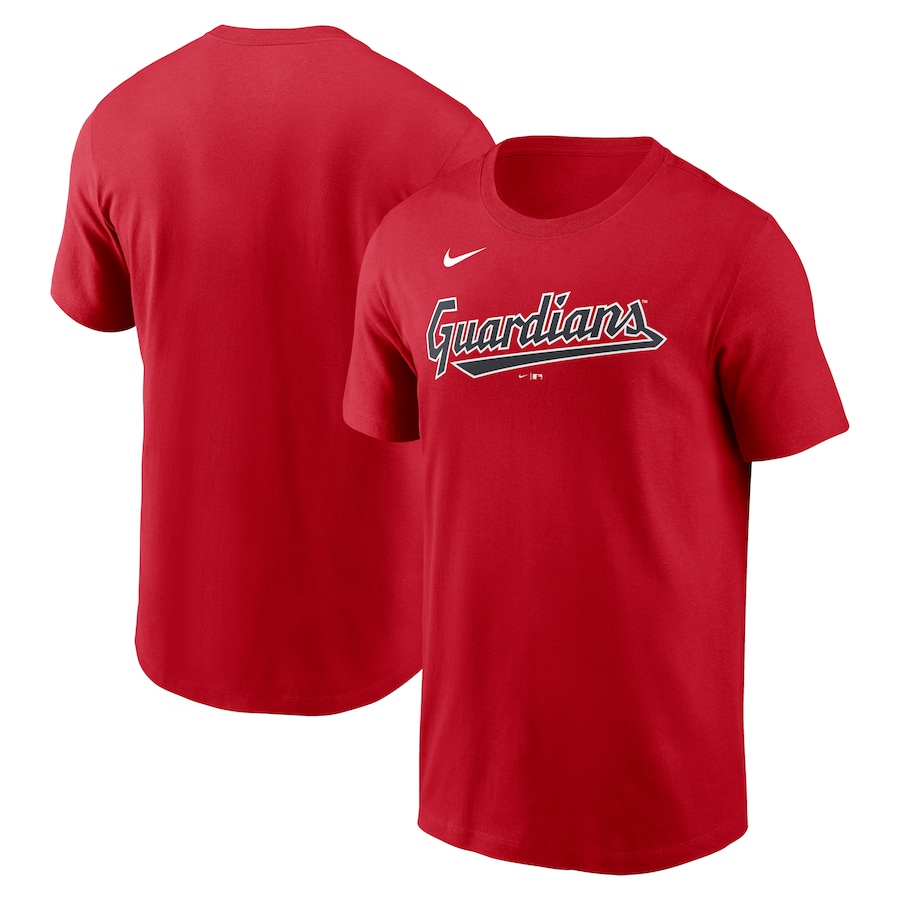 Men's Cleveland Guardians Nike Red Wordmark T-Shirt Men's Cleveland Guardians Nike Red Wordmark T-Shirt
