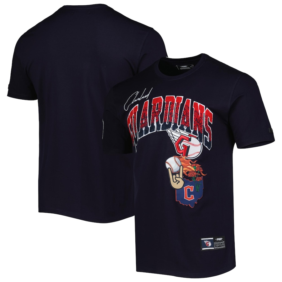 Men's Cleveland Guardians Pro Standard Navy Hometown T-Shirt Men's Cleveland Guardians Pro Standard Navy Hometown T-Shirt