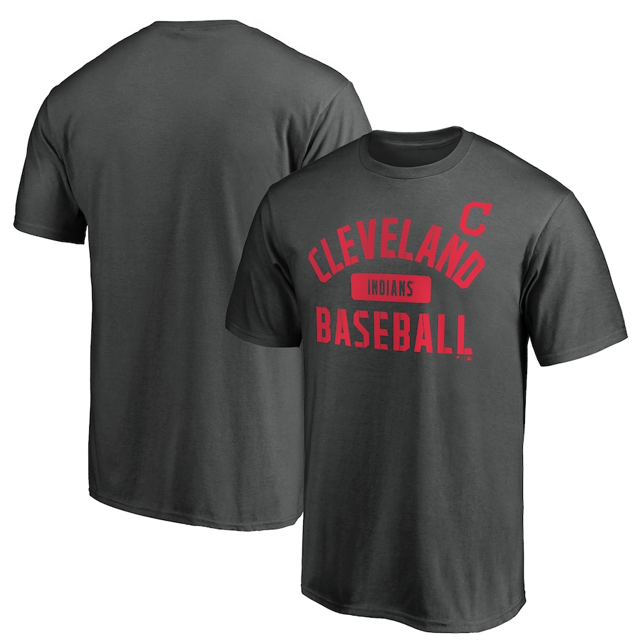 Men's Cleveland Indians Charcoal Iconic Primary Pill T-Shirt