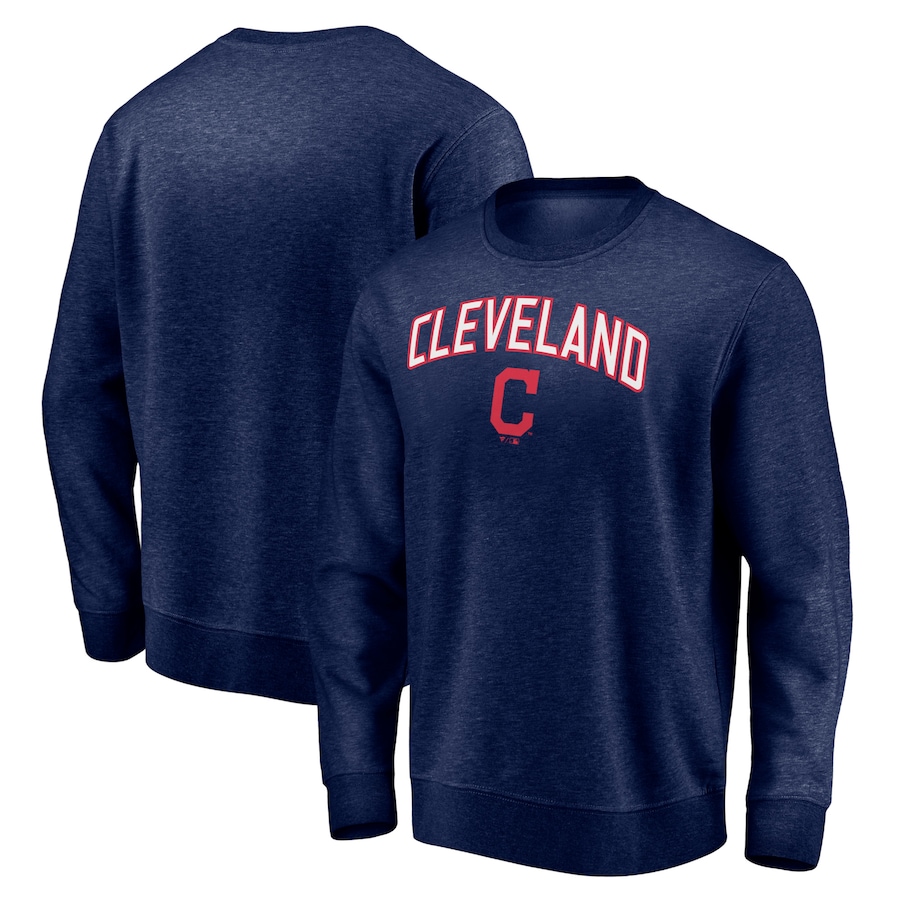 Men's Cleveland Indians Navy Gametime Arch Pullover Sweatshirt Men's Cleveland Indians Navy Gametime Arch Pullover Sweatshirt