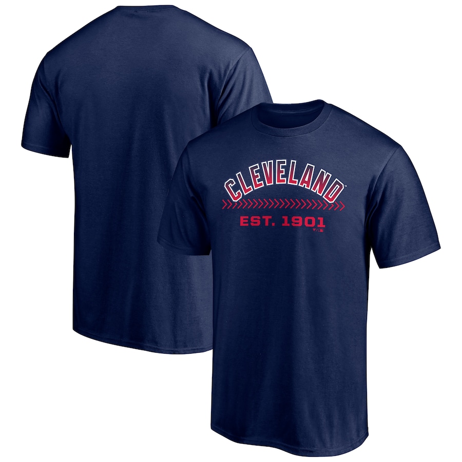 Men's Cleveland Indians Navy Total Dedication T-Shirt Men's Cleveland Indians Navy Total Dedication T-Shirt