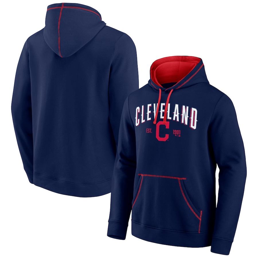 Men's Cleveland Indians Navy/Red Ultimate Champion Logo Pullover Hoodie Men's Cleveland Indians Navy/Red Ultimate Champion Logo Pullover Hoodie