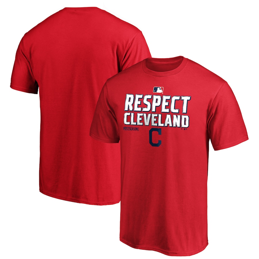 Men's Cleveland Indians Red 2020 Postseason Locker Room T-Shirt Men's Cleveland Indians Red 2020 Postseason Locker Room T-Shirt