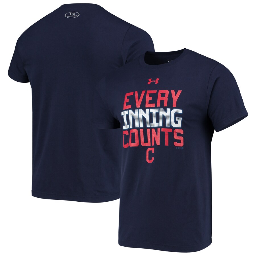 Men's Cleveland Indians Under Armour Navy Retro Lock Up Core Performance T-Shirt Men's Cleveland Indians Under Armour Navy Retro Lock Up Core Performance T-Shirt