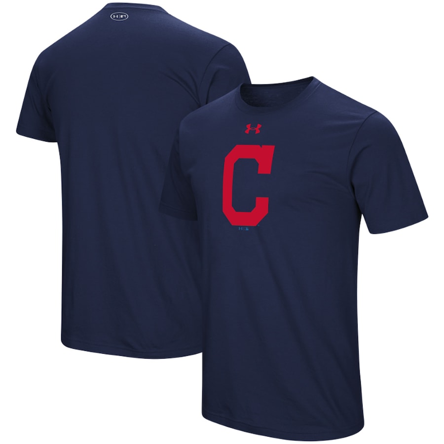 Men's Cleveland Indians Under Armour Navy Team Core Performance T-Shirt Men's Cleveland Indians Under Armour Navy Team Core Performance T-Shirt