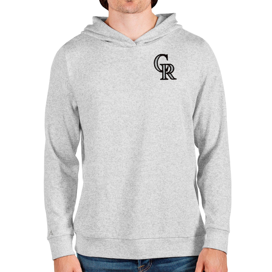 Men's Colorado Rockies Antigua Heathered Gray Absolute Pullover Hoodie