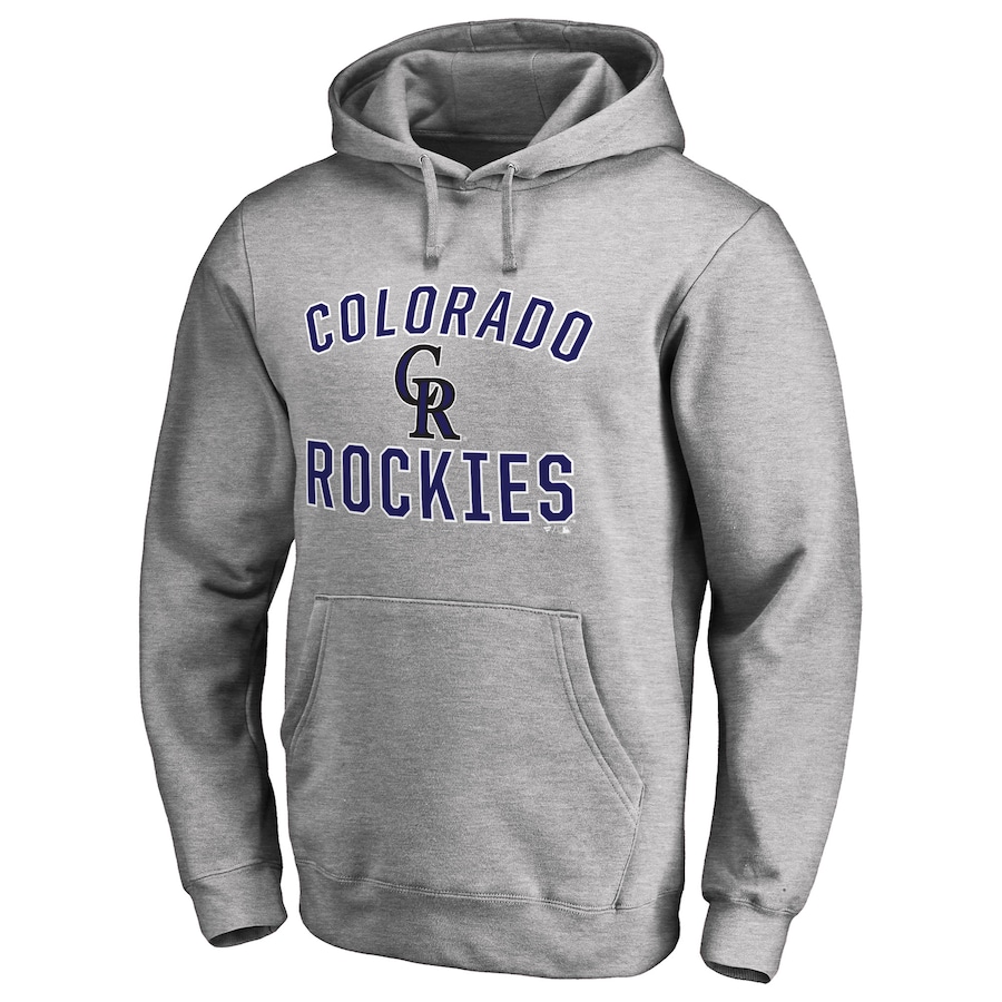Men's Colorado Rockies Ash Victory Arch Pullover Hoodie