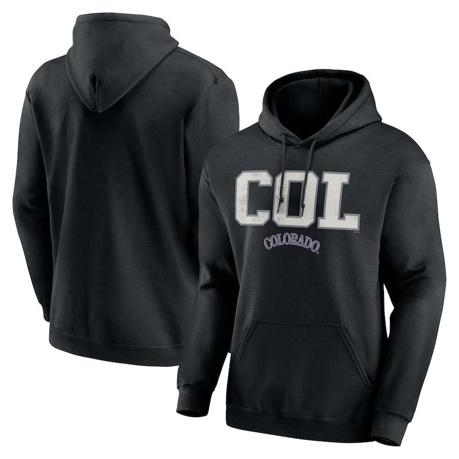 Men's Colorado Rockies Black Scoreboard Pullover Hoodie Men's Colorado Rockies Black Scoreboard Pullover Hoodie