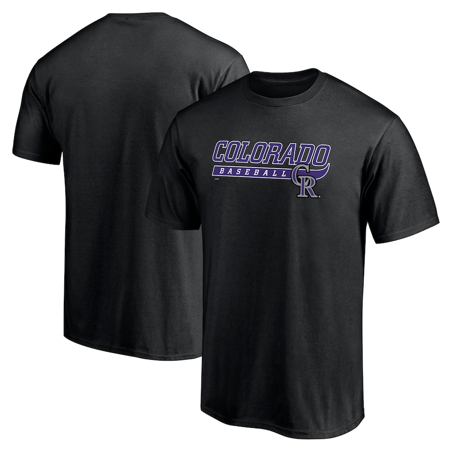 Men's Colorado Rockies Black Take the Lead T-Shirt Men's Colorado Rockies Black Take the Lead T-Shirt