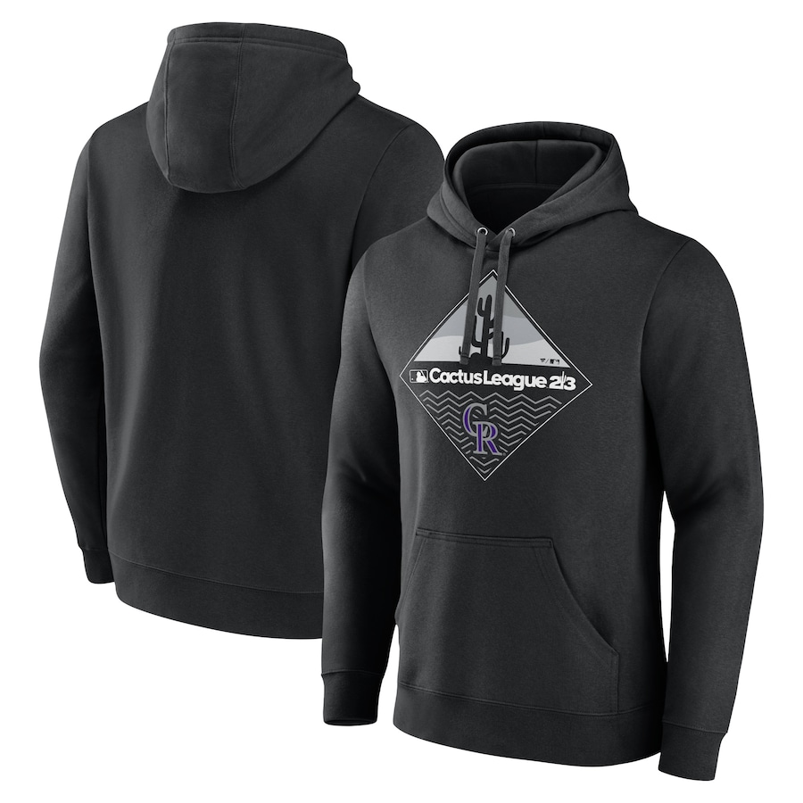 Men's Colorado Rockies Black 2023 MLB Spring Training Diamond Pullover Hoodie Men's Colorado Rockies Black 2023 MLB Spring Training Diamond Pullover Hoodie