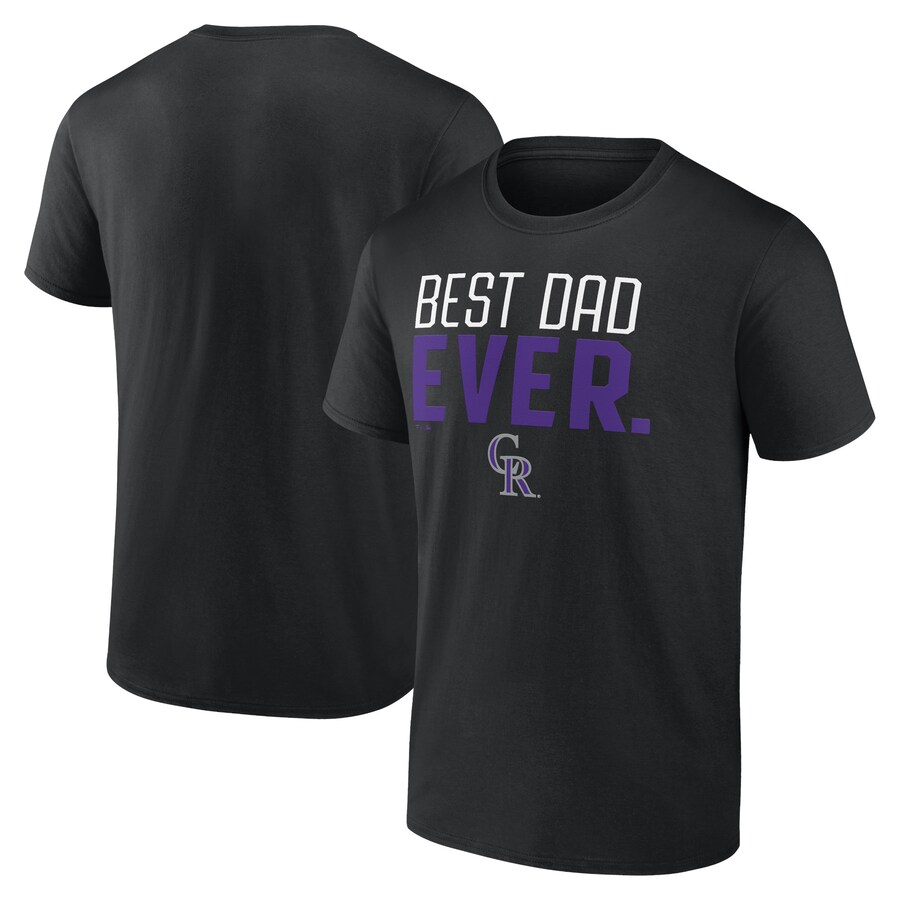 Men's Colorado Rockies Black Best Dad Ever T-Shirt Men's Colorado Rockies Black Best Dad Ever T-Shirt