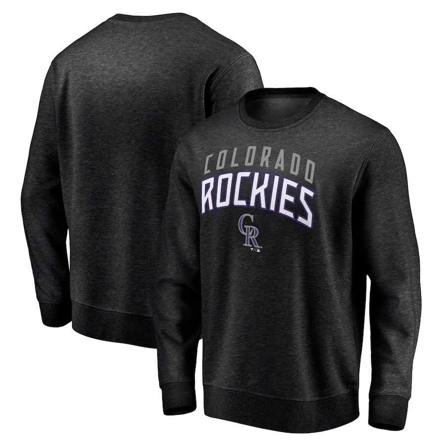 Men's Colorado Rockies Black Gametime Arch Pullover Sweatshirt Men's Colorado Rockies Black Gametime Arch Pullover Sweatshirt