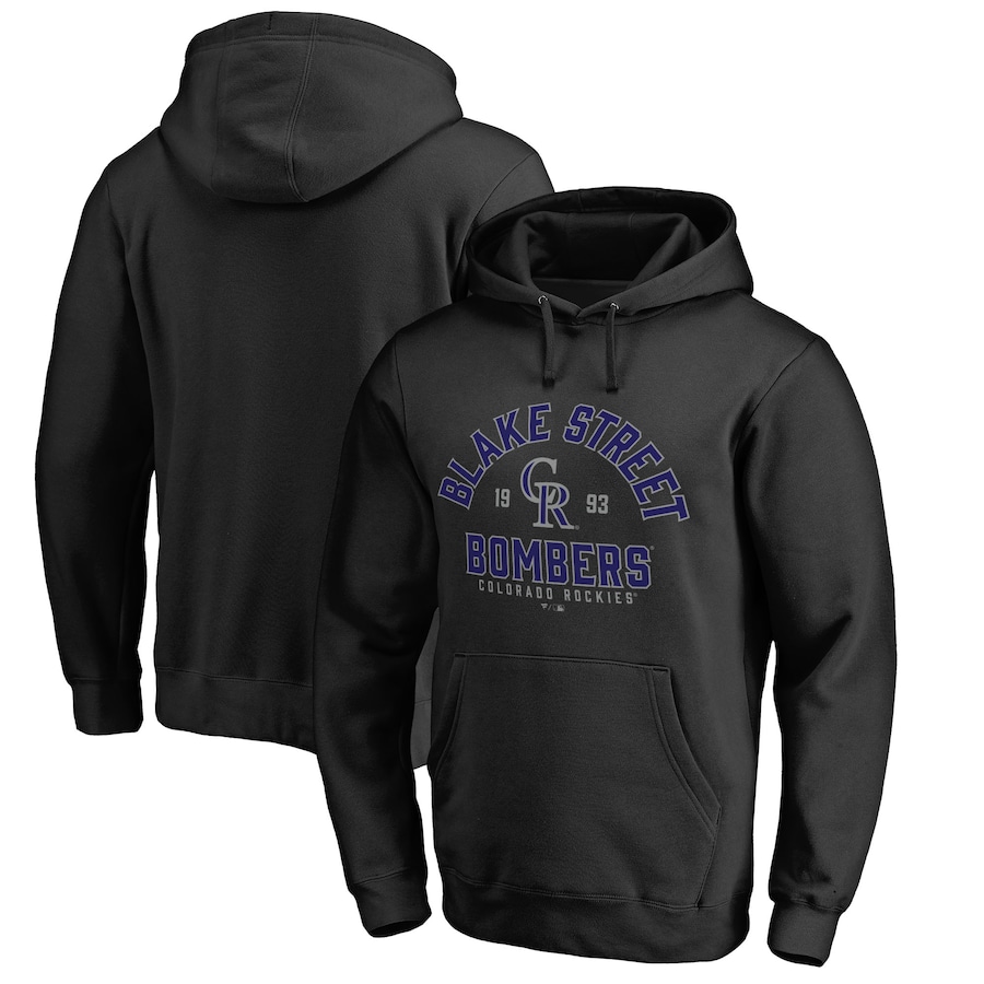Men's Colorado Rockies Black Hometown Collection Blake Street Pullover Hoodie