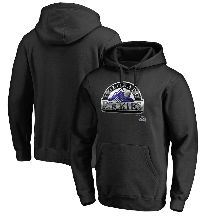 Men's Colorado Rockies Black Midnight Mascot Pullover Hoodie Men's Colorado Rockies Black Midnight Mascot Pullover Hoodie