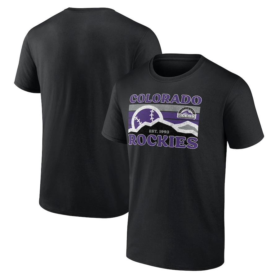 Men's Colorado Rockies Black Mountain Air T-Shirt Men's Colorado Rockies Black Mountain Air T-Shirt