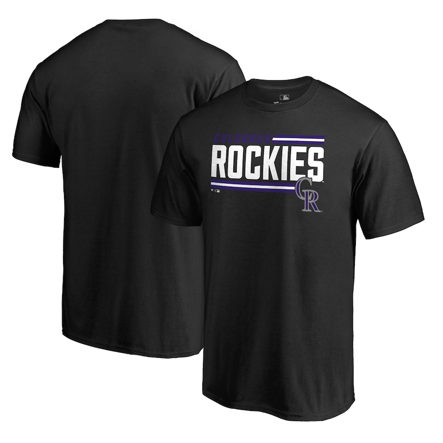 Men's Colorado Rockies Black Onside Stripe T-Shirt Men's Colorado Rockies Black Onside Stripe T-Shirt