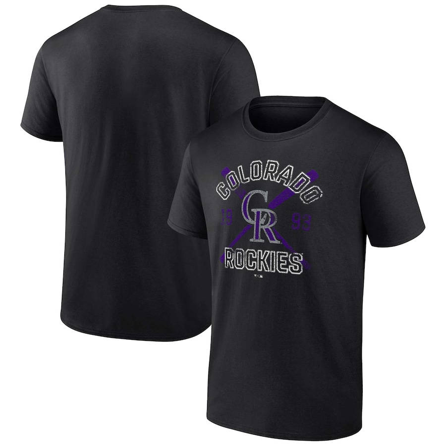 Men's Colorado Rockies Black Second Wind T-Shirt Men's Colorado Rockies Black Second Wind T-Shirt