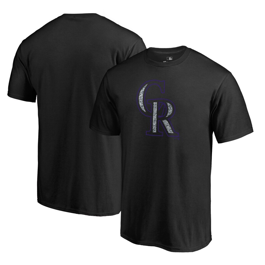 Men's Colorado Rockies Black Static Logo T-Shirt