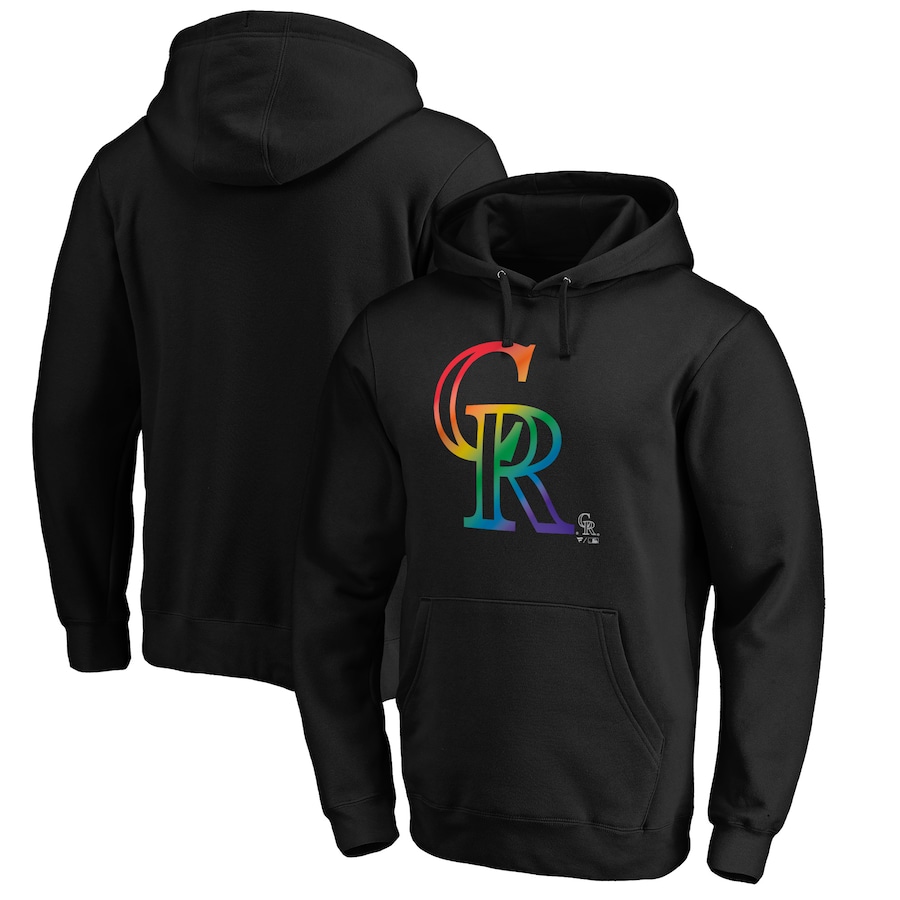Men's Colorado Rockies Black Team Pride Logo Pullover Hoodie Men's Colorado Rockies Black Team Pride Logo Pullover Hoodie