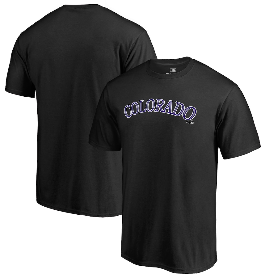 Men's Colorado Rockies Black Team Wordmark T-Shirt Men's Colorado Rockies Black Team Wordmark T-Shirt