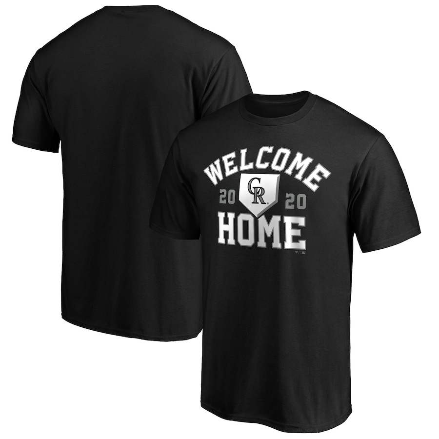 Men's Colorado Rockies Black Welcome Home T-Shirt Men's Colorado Rockies Black Welcome Home T-Shirt