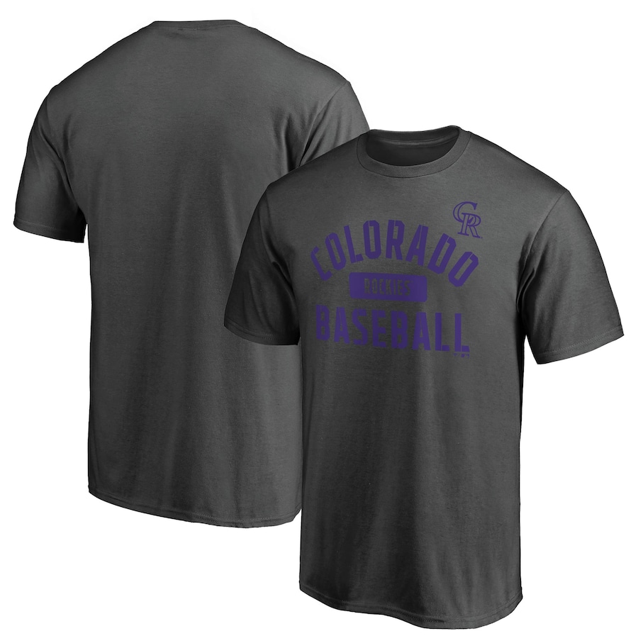 Men's Colorado Rockies Charcoal Iconic Primary Pill T-Shirt