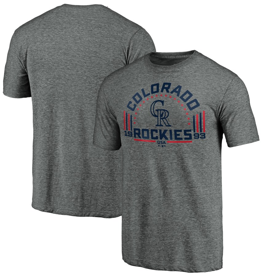 Men's Colorado Rockies Gray Team Freedom Tri-Blend T-Shirt Men's Colorado Rockies Gray Team Freedom Tri-Blend T-Shirt