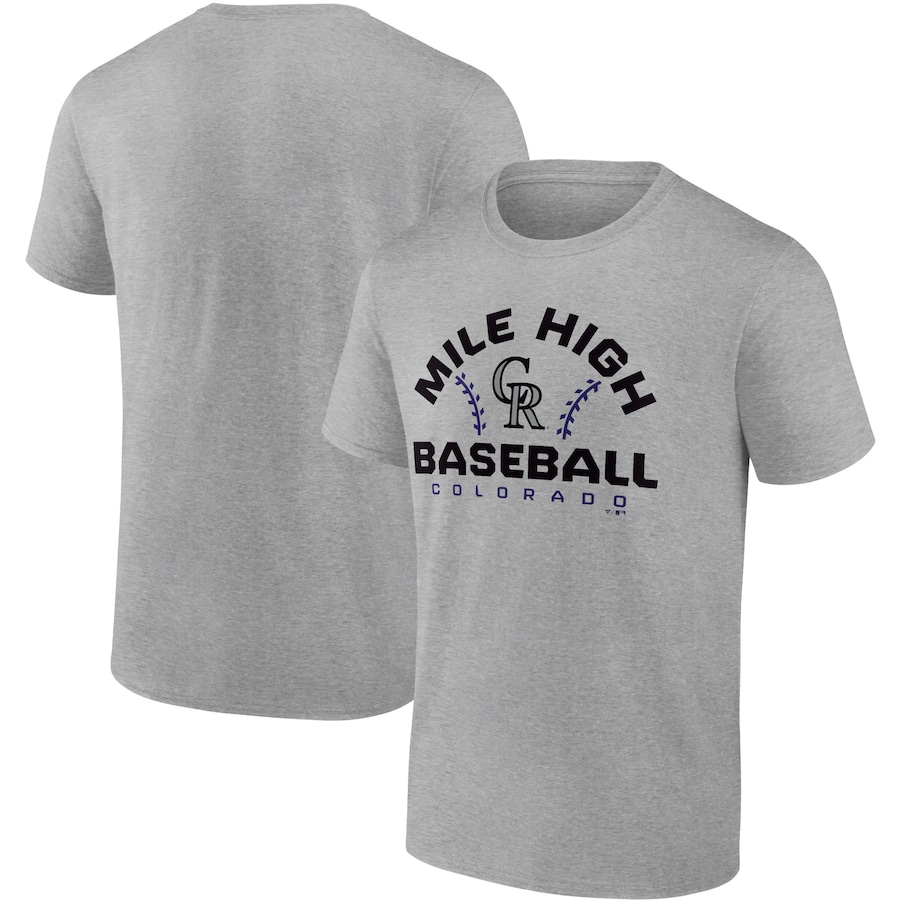 Men's Colorado Rockies Heathered Gray Iconic Go for Two T-Shirt
