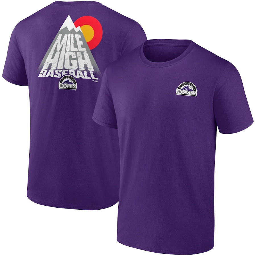 Men's Colorado Rockies Purple Hometown Collection Mile High T-Shirt Men's Colorado Rockies Purple Hometown Collection Mile High T-Shirt