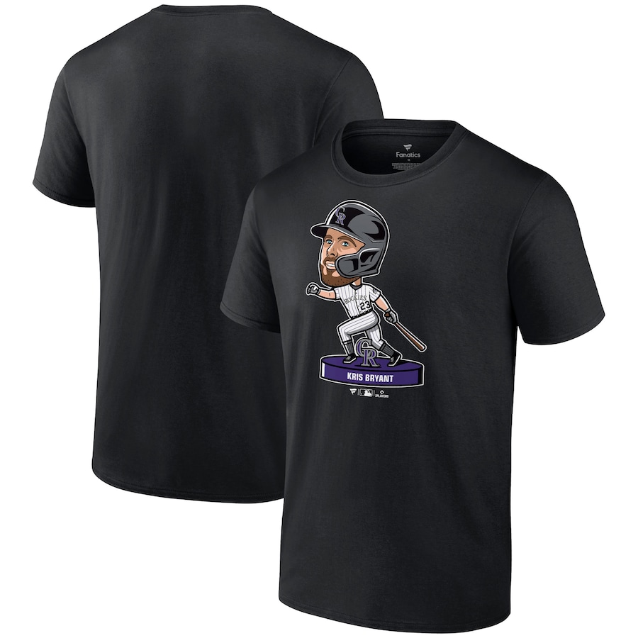 Men's Colorado Rockies Kris Bryant Nike Black Bobblehead T-Shirt Men's Colorado Rockies Kris Bryant Nike Black Bobblehead T-Shirt