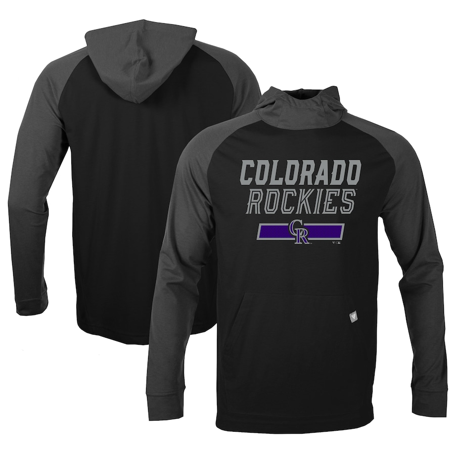 Men's Colorado Rockies Levelwear Black/Charcoal Uproar Undisputed Pullover Hoodie Men's Colorado Rockies Levelwear Black/Charcoal Uproar Undisputed Pullover Hoodie
