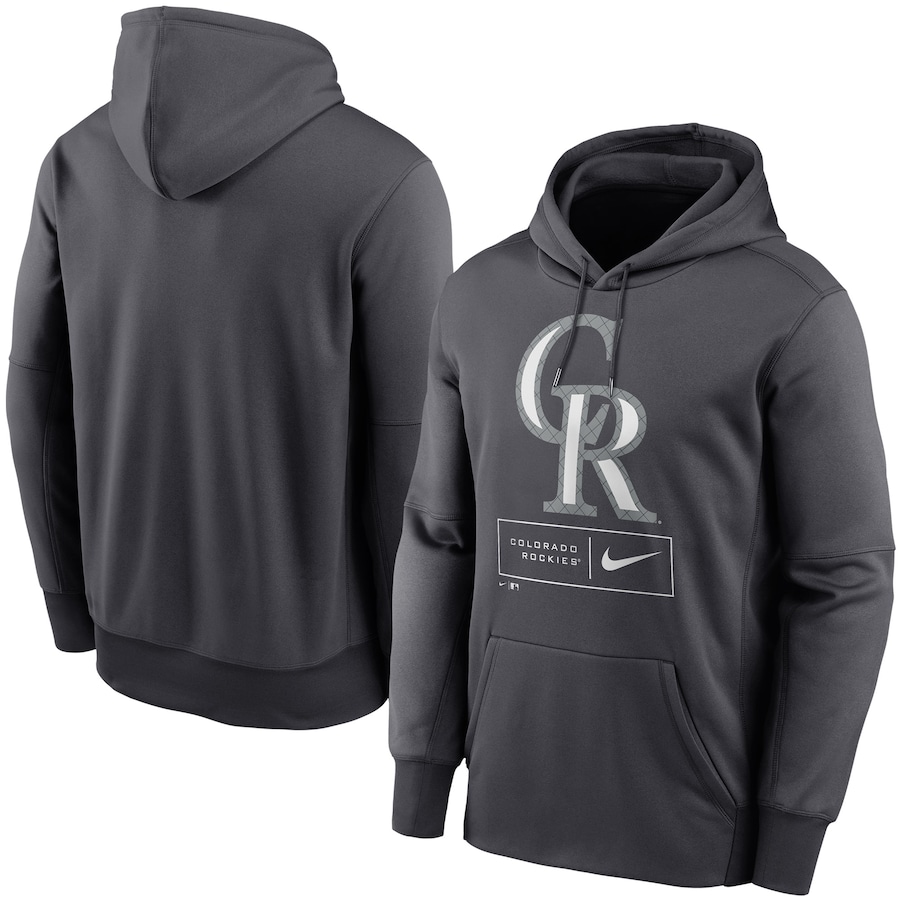 Men's Colorado Rockies Nike Anthracite Season Pattern Pullover Hoodie Men's Colorado Rockies Nike Anthracite Season Pattern Pullover Hoodie