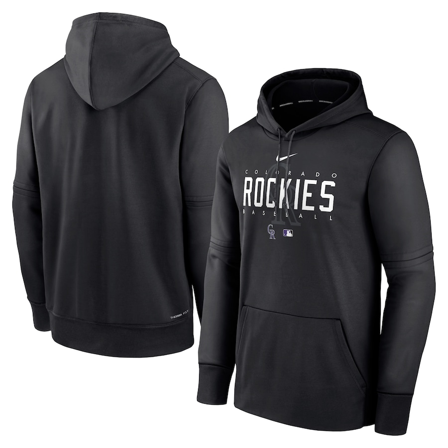 Men's Colorado Rockies Nike Black Authentic Collection Pregame Performance Pullover Hoodie Men's Colorado Rockies Nike Black Authentic Collection Pregame Performance Pullover Hoodie
