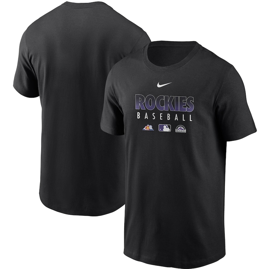 Men's Colorado Rockies Nike Black Authentic Collection Team Performance T-Shirt Men's Colorado Rockies Nike Black Authentic Collection Team Performance T-Shirt