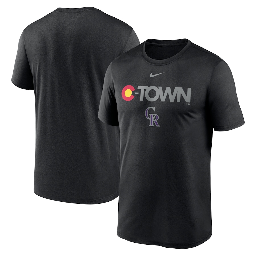 Men's Colorado Rockies Nike Black Local Club Rep Performance T-Shirt