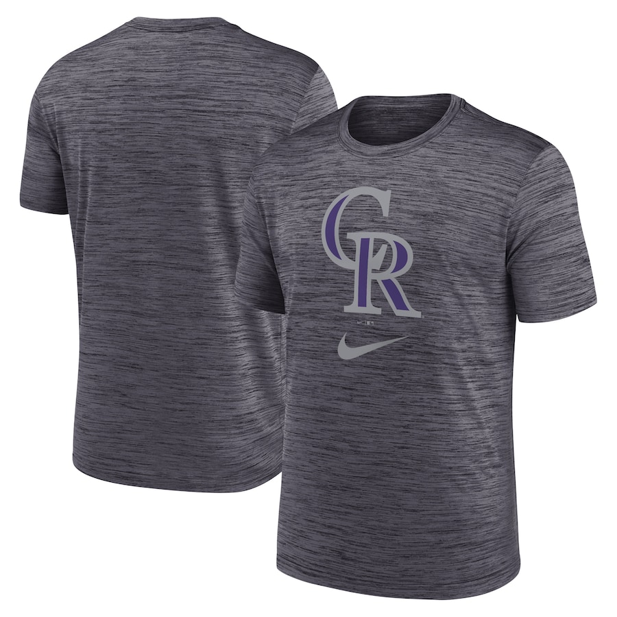 Men's Colorado Rockies Nike Black Logo Velocity Performance T-Shirt Men's Colorado Rockies Nike Black Logo Velocity Performance T-Shirt