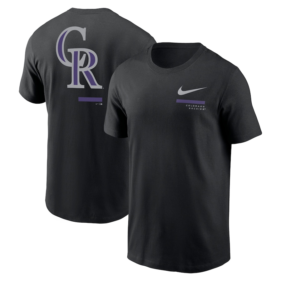 Men's Colorado Rockies Nike Black Over the Shoulder T-Shirt Men's Colorado Rockies Nike Black Over the Shoulder T-Shirt