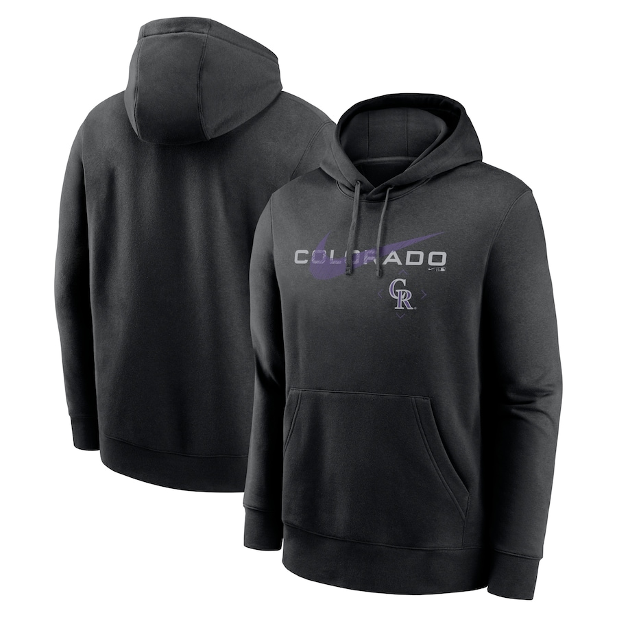 Men's Colorado Rockies Nike Black Swoosh NeighborHOOD Pullover Hoodie Men's Colorado Rockies Nike Black Swoosh NeighborHOOD Pullover Hoodie
