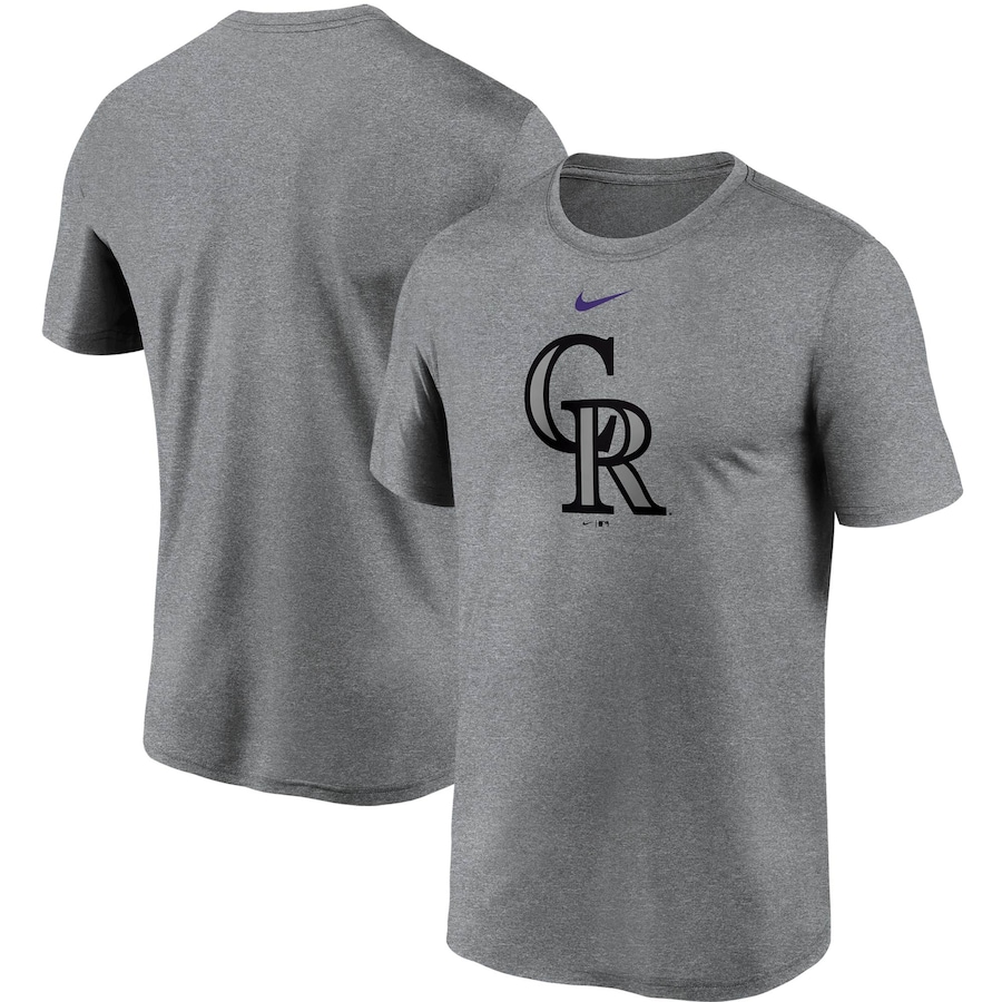 Men's Colorado Rockies Nike Gray Large Logo Legend Performance T-Shirt