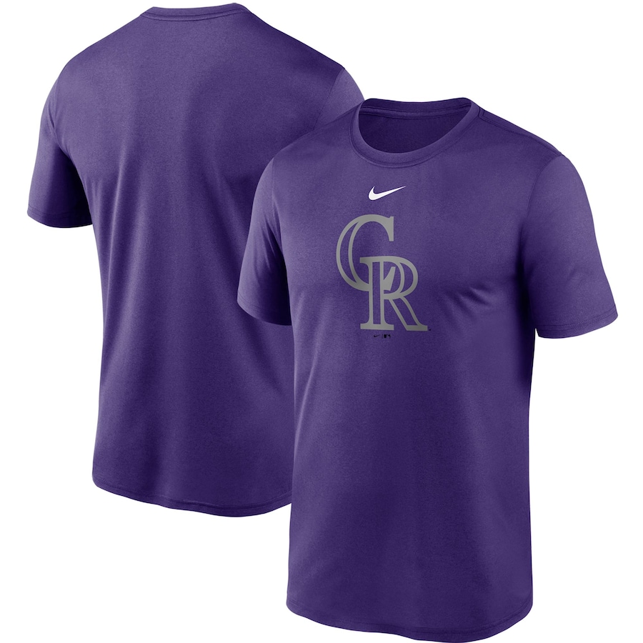 Men's Colorado Rockies Nike Purple Large Logo Legend Performance T-Shirt