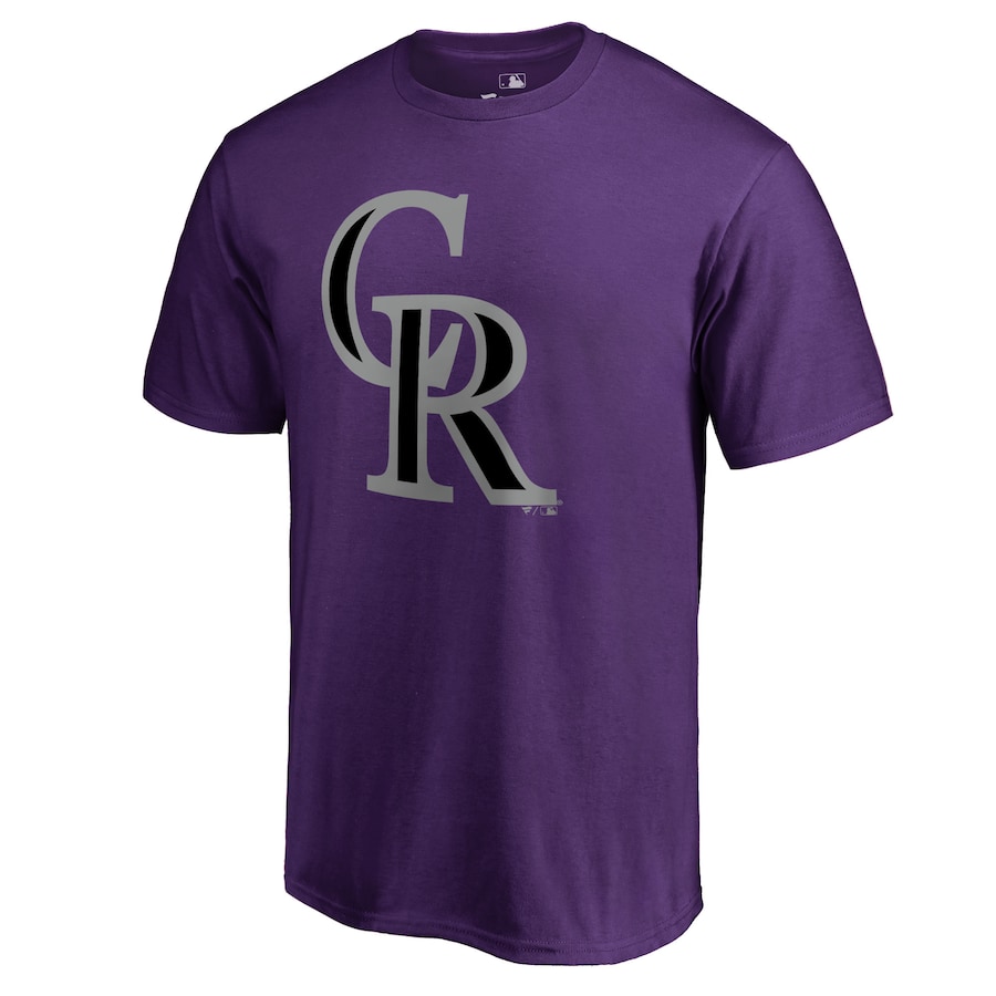 Men's Colorado Rockies Purple Secondary Color Primary Logo T-Shirt Men's Colorado Rockies Purple Secondary Color Primary Logo T-Shirt