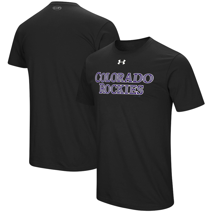 Men's Colorado Rockies Under Armour Black Wordmark Performance T-Shirt Men's Colorado Rockies Under Armour Black Wordmark Performance T-Shirt