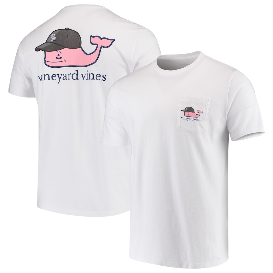 Men's Colorado Rockies Vineyard Vines White Baseball Cap T-Shirt