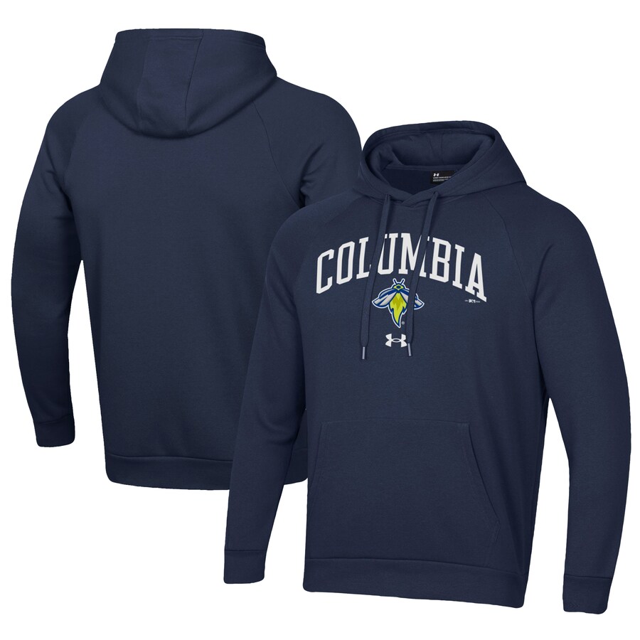 Men's Columbia Fireflies Under Armour Navy All Day Fleece Pullover Hoodie Men's Columbia Fireflies Under Armour Navy All Day Fleece Pullover Hoodie