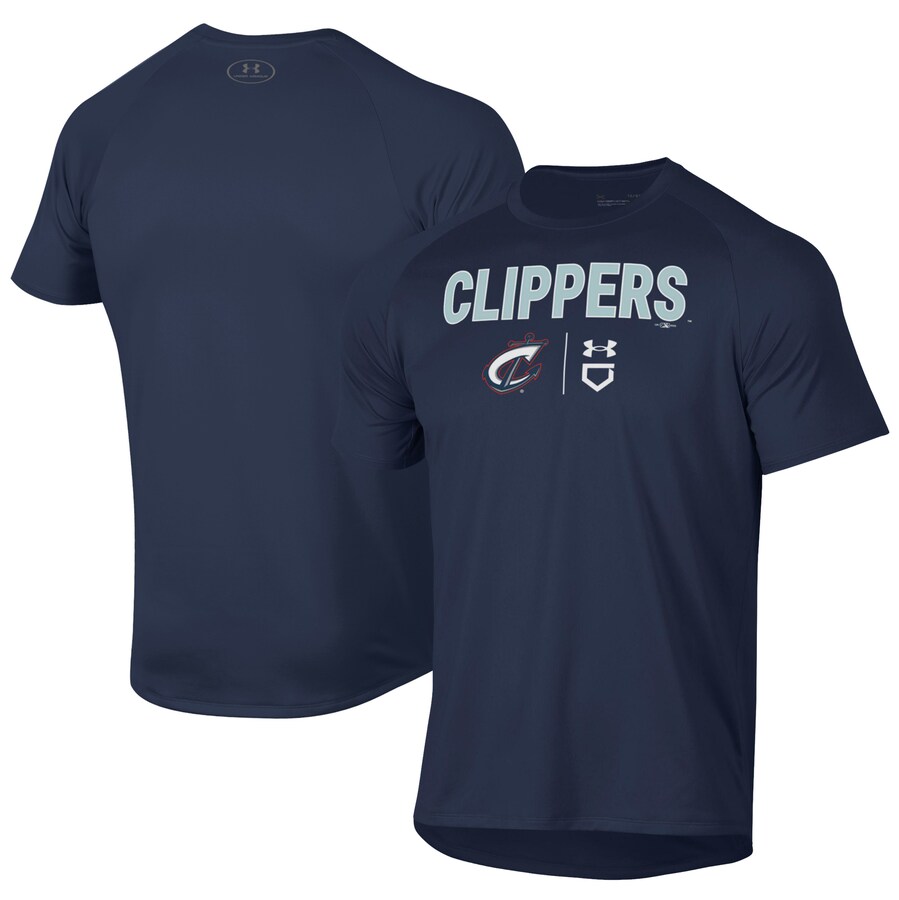 Men's Columbus Clippers Under Armour Navy Tech T-Shirt Men's Columbus Clippers Under Armour Navy Tech T-Shirt