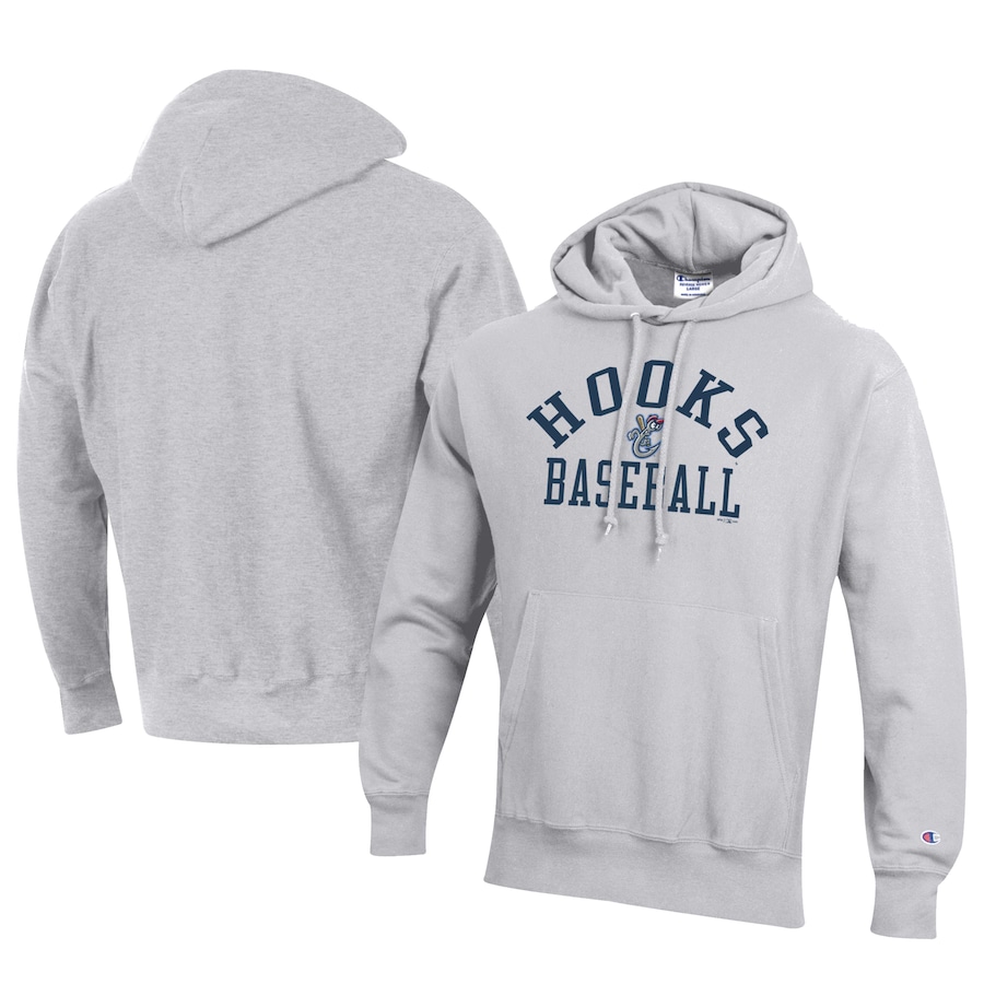 Men's Corpus Christi Hooks Champion Gray Baseball Reverse Weave Pullover Hoodie