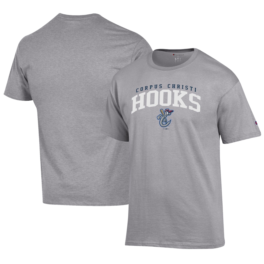 Men's Corpus Christi Hooks Champion Gray Jersey T-Shirt Men's Corpus Christi Hooks Champion Gray Jersey T-Shirt
